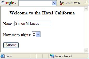 Hotel Booking Form Example