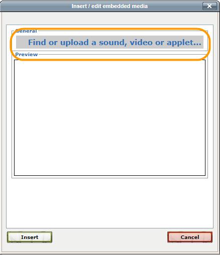 Using Media in the Text Editr In the Insert/Edit Embedded Media windw, click Find r uplad a sund, vide r