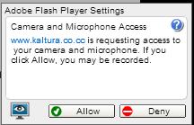 Click Allw if a flash player message is