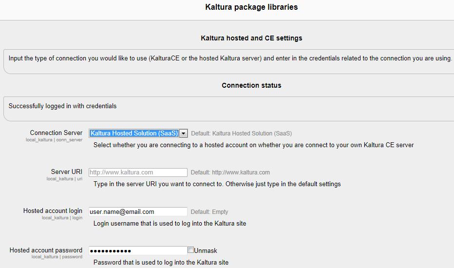 Cnfiguring the Kaltura Package fr Mdle 2.x Only site administratrs can cnfigure varius settings f the Kaltura Package fr Mdle 2.x. Setting Up the Kaltura Package fr Mdle 2.
