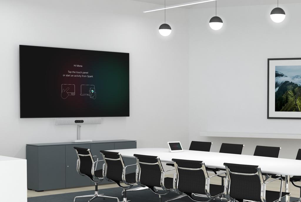 LG 65 & Cisco Spark Room Kit Plus The Cisco Spark Room Kit Plus is designed for larger groups of up to 14 - it s a powerful collaboration solution that integrates with flat-panel displays to