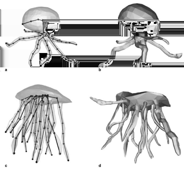 Figure 11: a. an octopus skeleton; b. an octopus pose; c. a jellyfish skeleton; d. a jellyfish pose. 6. IGARASHI, T., MOSCOVICH, T., AND HUGHES, J.F. 2005.