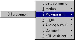 2 Program commands (continued) 2.3 Motion parameters This function allows the monitoring tunnel for collision monitoring to be changed.