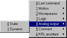 User Programming 2.5 Analog output The eight analog outputs of the robot controller are set under program control using this function.