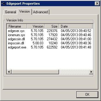 Edgeport configuration utility Version tab Version tab The Version tab allows you to review the