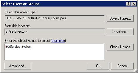 potential security risk. b Click Add to open the Select Users or Groups dialog box.