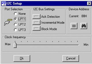 Once installed, the control software will appear as shown in fig.1, here below is explained how to work with it. STEP 1: Clicking on the "parallel port" icon it will appear the following image.