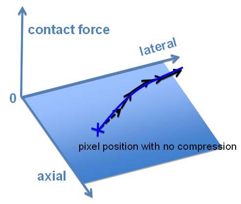 2.2 Trajectory field and extrapolation A trajectory field is then established by plotting the 2D coordinates of each pixel against the corresponding contact force, as shown in Figure 2.