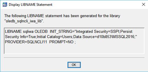 Verifying the Library Definition and Registering SQL Server Tables To check the accuracy of the LIBNAME statement that w as generated in the previous section, perform the follow ing steps: Verify the