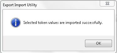 3. To import token value, click the Import button.