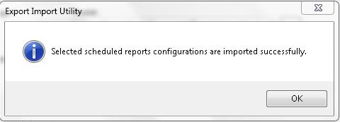 3. To import scheduled reports, click the Import button.