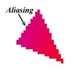 8.11 Anti-aliasing Rasterized line segments and edges of polygons look jagged The phenomenon is called aliasing