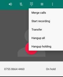 the new call, you can choose to switch between the two callers. (1)When you receive another call, touch Answer to accept the second call, and to put the first call on hold.