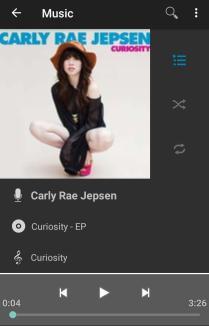 When any song is playing, the Music icon appears on status bar of the