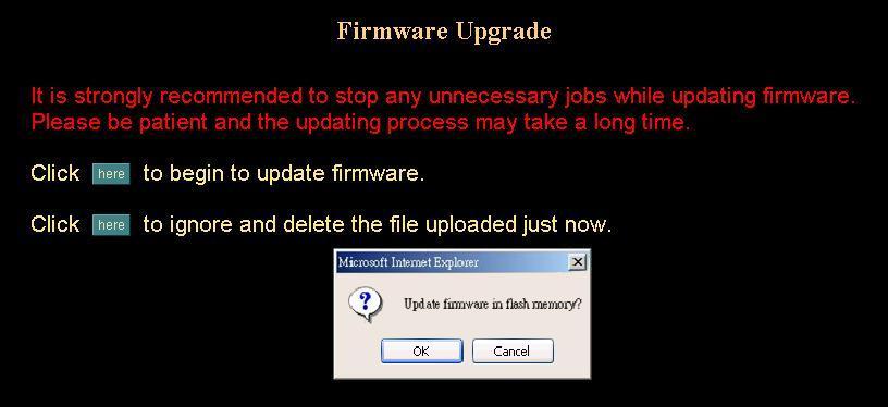 Once the firmware file was selected, select Upload. 10.