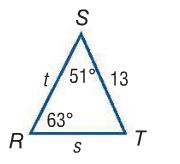 Apply the Law of Sines (AAS) Solve ABC. Round side lengths to the nearest tenth and angle measures to the nearest degree.