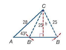Now you try 1. a = 12, b = 8, B = 61 2. a = 13, c = 26, A = 30 Ambiguous case: 2 solutions Find two triangles for which A = 43, a = 25, and b = 28.