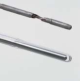 The glasscoated laboratory probe with exchangeable pipe is resistant to corrosive substances.