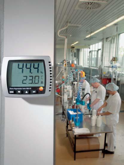 16 Monitor production conditions Efficiently and accurately testo 608-H1 /-H2 The affordable standard testo 608-H1 hygrometer measures humidity, temperature and dewpoint.