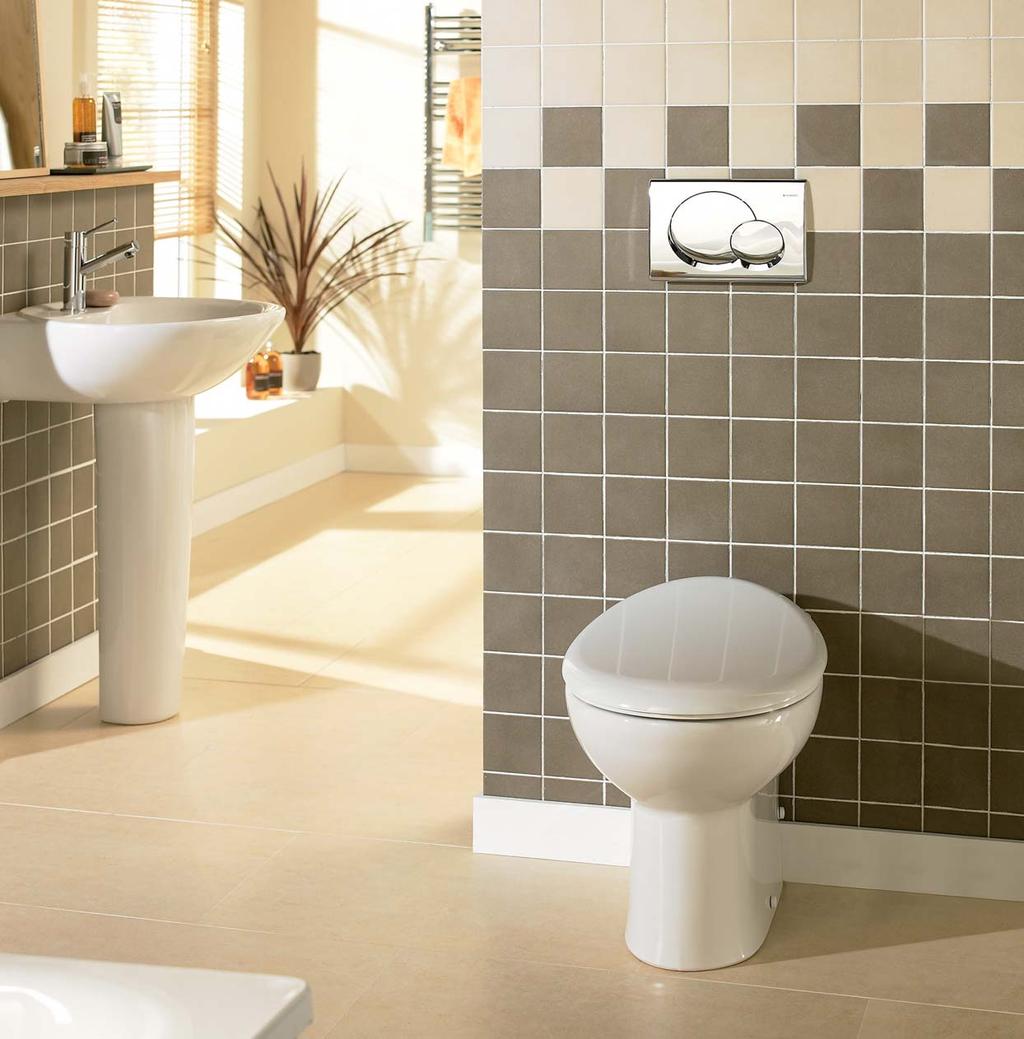UP 200/UP 300 6 or 3 litre dual flush cistern Impuls380, low noise side fill valve (0.