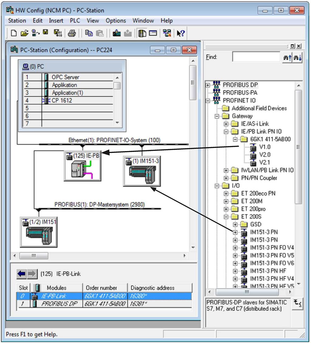 4.2 SIMATIC NCM PC project engineering tool PROFINET IO devices PROFINET IO devices can be connected either directly to Ind. Ethernet or can be connected as PROFIBUS DP slaves to a DP master system.