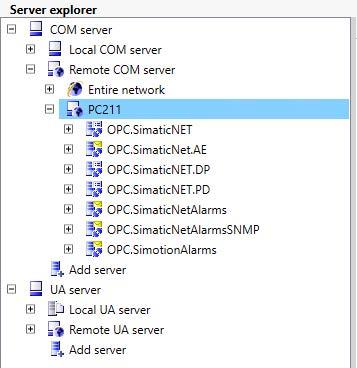 4.6 OPC Scout V10 4.6.3 Connecting the OPC Scout V10 to a remote server As an alternative to connecting to a local server, you can connect the OPC Scout V10 to an OPC server running on a remote computer using DCOM.