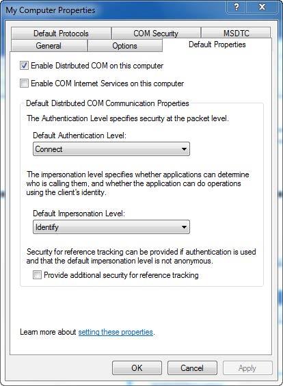 4.7 DCOM configuration OPC client/server operation
