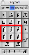 Rolls Select the note/s Go to the 3rd Keypad layout and choose one of the tremolo options Grace Notes (Flams and drags) A grace note (such as a flam or a drag) is struck just