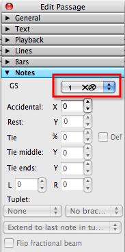 Now select bar one again Sibelius 5 & 6: Go to Window > Properties and click on the Notes tab From the noteheads drop-down menu, select notehead number 1 (cross) Press Escape You can also use the