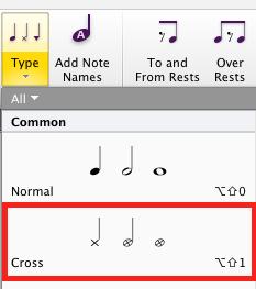 also use the shortcut Alt+Shift+1 (Opt+Shift+1 on Mac) Add the snare part Select the 3rd hi-hat quaver and type Shift+5 to add a note a 5th below for the snare drum part While that note is still