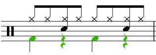 You can now copy and paste the pattern into the other bars of the drum part.