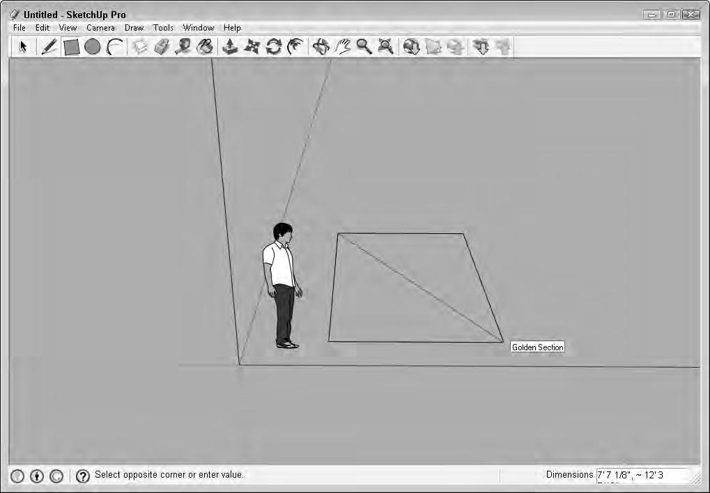Part III Modeling Basics Drawing Shapes Drawing regular shapes with the Freehand tool can be difficult, but SketchUp includes several tools that make drawing regular shapes easy.