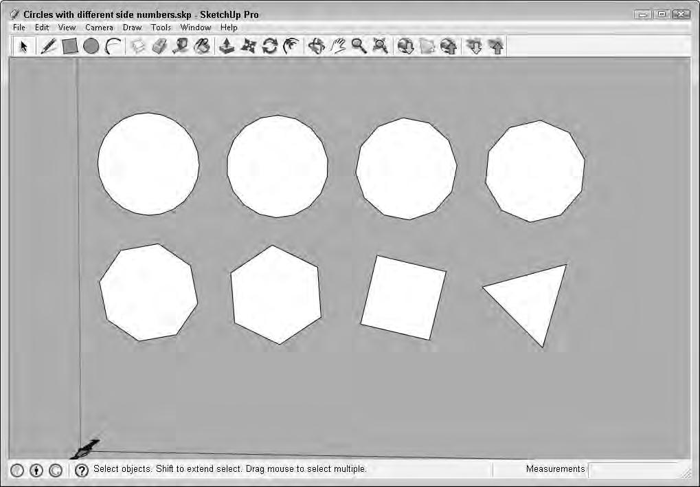 Part III Modeling Basics FIGURE 9.13 For circles, you can specify the number of sides.