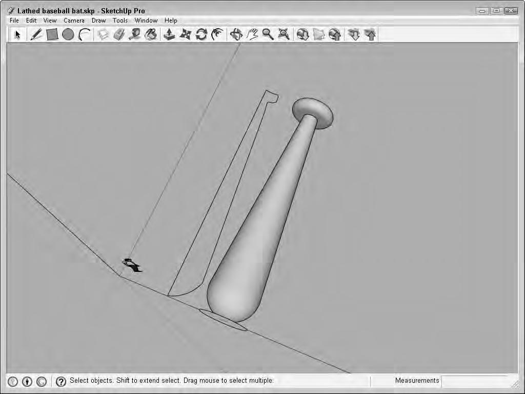 Modifying Objects 10 FIGURE 10.8 The Follow Me tool can also be used to lathe circular objects.