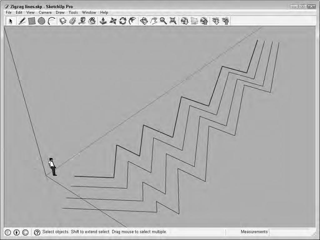 Modifying Objects 10 FIGURE 10.10 The Offset tool can also offset selected lines.