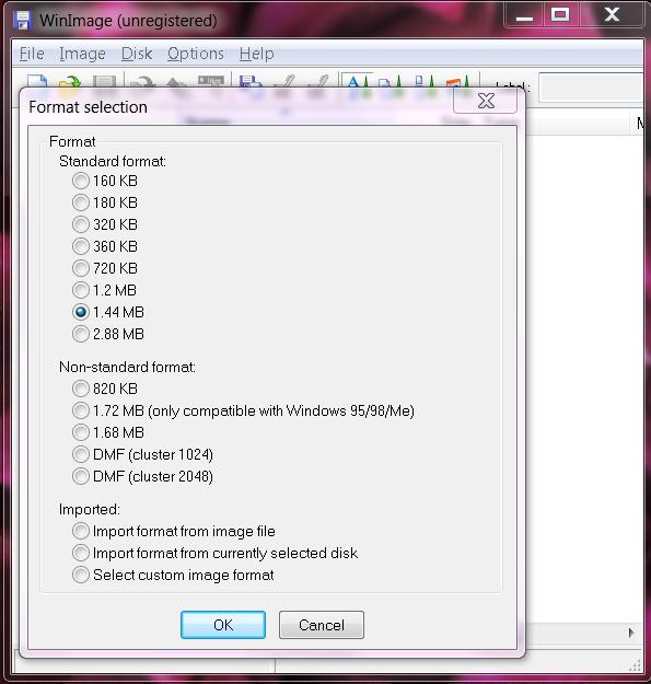 Download WinImage software to