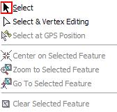 Tools, for selecting and editing existing features Capture GPS point,