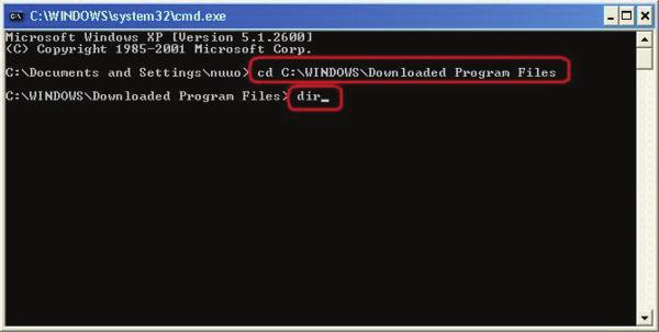 C:\WINDOWS\Downloaded Program Files Step 4: Key in: