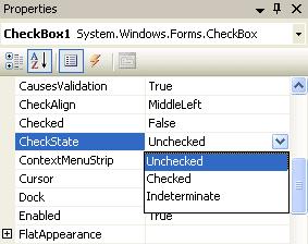 As you can see, you are given three options: Unchecked, Checked, Indeterminate.