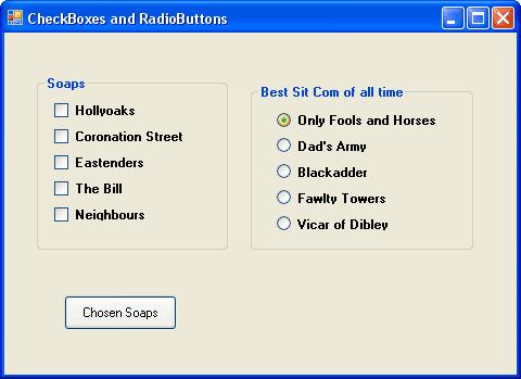 Add Option Buttons to a VB.NET form Radio Buttons, sometimes called Option Buttons, are used when you want to restrict a user's choice to one, Male/Female, for example.