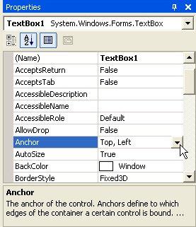 the form, it will stretch itself to the height of the form, but its width will stay the same. Let's take a look at some examples, to clear things up. Anchoring Start a new windows projects.