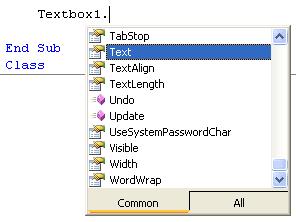 Scroll down until you see the word "Text". Double click the Text property and the drop-down box will disappear. (This drop-down box is known as IntelliSense, and is very handy.