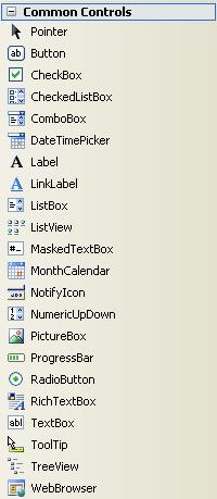 To see the tools, click on the plus symbol next to Common Controls.