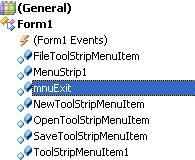 Click the drop down arrow of the General box, and you should see the new name appear (Notice that MenuItem6 has vanished):