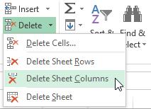 Exercise 53 - Deleting Rows and Columns Knowledge: Unwanted rows or columns can be deleted. Deleting a whole row or column is not the same as deleting cell contents. Activity: 1.