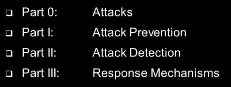 Attack Prevention, Detection and Response Part 0: Attacks Part I: