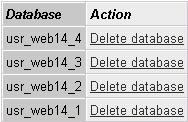 5.2.3 Delete Database Databases can be deleted by clicking on Delete database in the list of your databases. You must confirm the deletion of the database again with Delete database. 5.2.4 phpmyadmin phpmyadmin is a web interface that allows you to manage your MySQL databases.