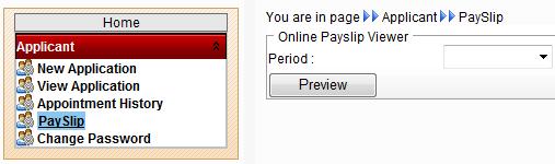 6. Payroll 6.1 Viewing of Online Payslip After your pay has been processed, you can view your payslip online.