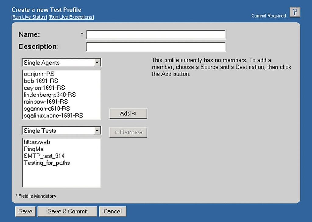SA Workflow Overview Create Test Profiles Test profiles associate the tests and test sets that you create with agents and agent sets.