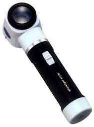 MAGNIFIERS ILLUMINATED MAGNIFIERS Glass lens, plastic body, with LED light and